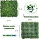 Artificial Boxwood Panels,20"x 20"(26P) UV-Anti Faux Grass Panels for Interior Wall, Greenery Backdrop,Garden and Indoor Outdoor Plant Wall&Fence Covering Privacy for Backyard Decor