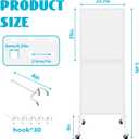 Royxen Large Standing Pegboard Display with T-Base, 2 x 5.4 Feet Metal Pegboard Display Stand with 30 Hooks, Peg Board Panels with Wheels for Vendors, Home and Retail Store (White)
