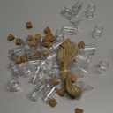 Bokon 25 Pack Mini Plastic Bottles with Corks Stoppers Eye Screws Funnels Small Potion Bottles Tiny Clear Sand Art Jar Wishing Vial for Birthday Party DIY Crafts Gift