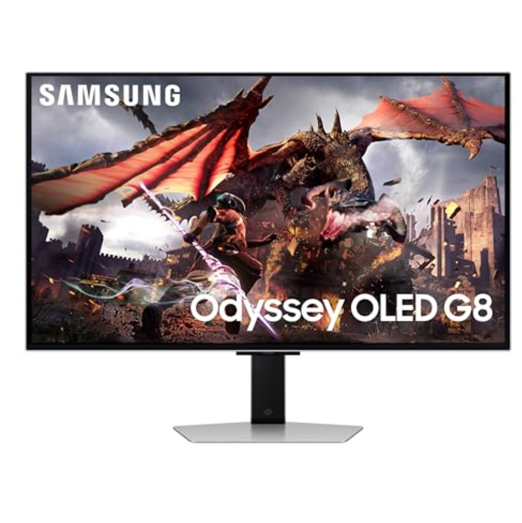 SAMSUNG 32-Inch Odyssey OLED G8 (G80SD) Series 4K UHD Smart Gaming Monitor, 240Hz 0.03ms, Glare-Free Display, Gaming Hub, Adjustable Sleek Metal Design, Samsung Color Display Unit Model S32DG802SN