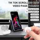 Tiktok Scrolling Ring, Bluetooth Camera Remote Control, Scrolling Ring Remote for iPhone TikTok FB YouTube IG Android Phone, Fingertip Wireless Scroller Page Turner (White)