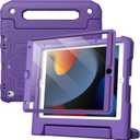 JETech Kids Case for iPad 10.2-Inch (9th/8th/7th Generation, 2021/2020/2019) with Built-in Screen Protector, Shockproof Full-Body Handle Stand Tablet Protective Cover (Purple)