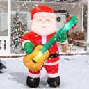 6.5 FT Christmas Inflatable Santa Claus with Guitar, Blow Up Santa Christmas Decorations Outdoor, Unique Lighted Xmas Decorations for Indoor Outdoor Yard Garden Lawn Holiday Party Decor