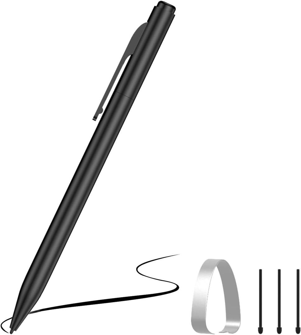 iafer Galaxy Pen with Eraser, EMR Stylus Pen with Tilt, Palm Rejection, 4096 Pressure Sensitivity, Magnetic Adsorption, 3 Pen Tips for Galaxy Tab/Kindle Scribe/Boox/Wacom (Black)