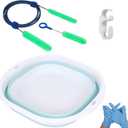 CPAP Hose Cleaner Kit - CPAP Tube Cleaning Brush, CPAP Hose Brush, LongFlexible CPAP Tube Brush with Basin, Drying Hook & Gloves - CPAP CleaningSupplies for Hose, Mask & Tubing