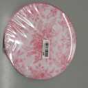 60PCS Pink Plastic Plates - Elegant Pink Floral Plate - Heavy Duty Flower Plate Disposable Include 30 Dinner & 30 Dessert Plates for Bridal Shower Wedding Spring Party