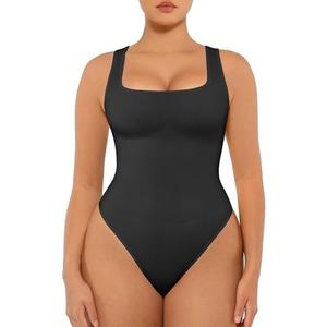 FeelinGirl Bodysuits for Women Seamless Square Neck Tummy Control Compression Thong Shapewear Bodysuit Tank Tops Bodysuit XL/XXL FeelinGirl Bodysuits for Women Seamless Square Neck Tummy Control Compression Thong Shapewear Bodysuit Tank Tops Bodysuit XL/XXL