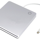 External USB C Slot in Smart Touch CD DVD Drive,USB 3.0 Portable CD/DVD +/-RW ROM Burner Player Writer Drive Compatible with Laptop Desktop MacBook Pro Air iMac Windows10-Silver