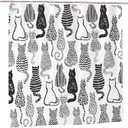 Taimeng Funny Cat Shower Curtain Cat Shower Curtain Waterproof Fabric Bathroom Decor Curtain with Hooks 30x36 inch