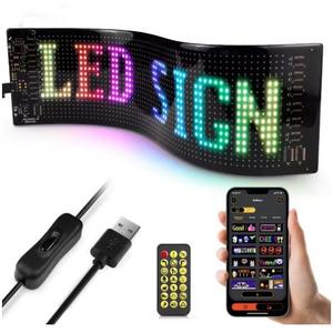 Programmable Smart USB LED Pixels Matrix Screen RGBIC Neon Light Strip Bluetooth APP Control Car Advertising Sign Text Animation 16 x 64