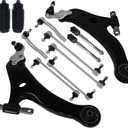 Control Arm, 14Pcs Front Lower Ball Joint Suspension Kit Sway Bar Tie Rod Ends Boot Compatible With 2007-2011 Toyota Camry