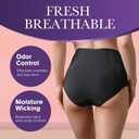 Women’s Incontinence Underwear Maximum Absorbency 5.6 oz Leak Proof Panties Washable Postpartum Bladder Control High Waisted Briefs 1 Pack (Black, M)