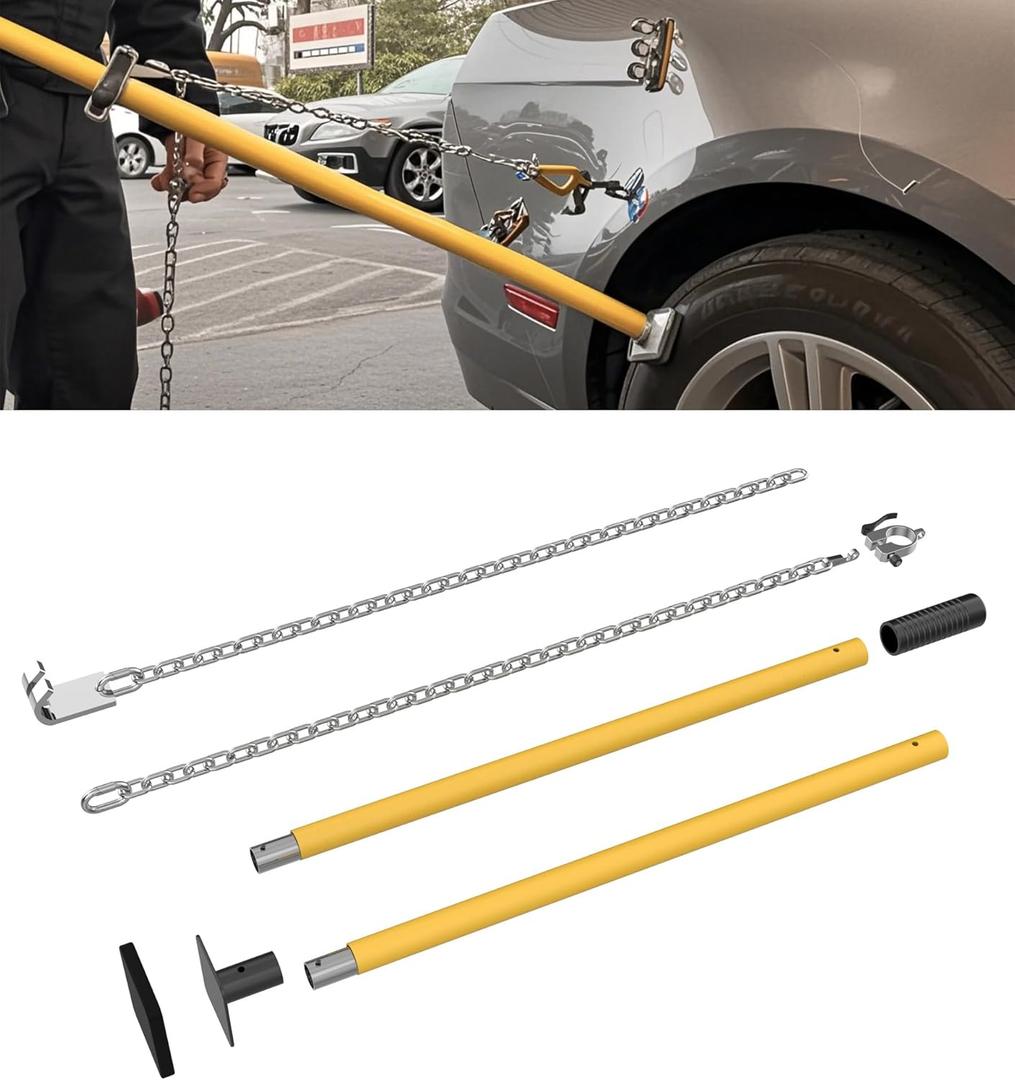 Adjustable Puling Stick Tool Universal for Auto Body Repair Bumpers,Panels,Hoods and Decks,55.4" Length,Powder Coated
