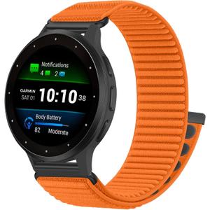 Hook Loop 22mm Watch Band Compatible With Garmin Forerunner 265/255/Vivoactive 4/Venu 3/2/Venu 4 45mm Band,Soft Nylon Sport Smartwatch Bands for Galaxy Watch 3 45mm/for Amazfit Helio/Bip 6/5/Balance 2