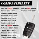 MechanMagic Remote Flip Key Fob Replacement Fits for Chevy Cruze Equinox Camaro Malibu Sonic Impala Buick Lacrosse Regal Verano Encore Allure GMC Terrain 2010-2021 Keyless Entry Control OHT01060512