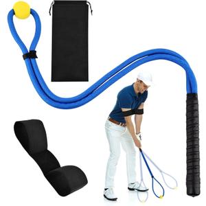 Golf Rope Swing Trainer Set, Golf Swing Training Aid for Improving Speed, Accuracy, Rhythm, Flexibility and Strength, Golf-Warm-Up Practice Equipment (Blue)