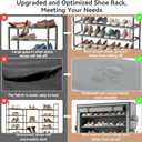 LANTEFUL Shoe Rack with Covers 10 Tier Tall Shoe Rack Organizer Large Capacity Shoe Shelf Storage 40 Pairs Space Saving Free Standing Shoe Storage Organizer for Closet, Entryway, Dorm, Grey