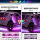 BFXM Led Lights for Car, Interior Car Lights with USB Adapter, Car Accessories Interior, App/Remote Control Music Sync Color Change Lights, Ambient Lighting for Cars, Truck, SUV (48LED Beads)