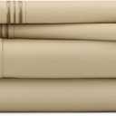 Cosy House Collection Everyday 1500 Series Bed Sheet Set - Ultra Soft & Cool Hotel Luxury Bedding - Deep Pocket - Wrinkle, Stain and Fade Resistant - 4 Piece Set, Queen, Sand 