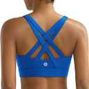 RUNNING GIRL Sports Bra for Women High Support,Molded Cup Strappy Running High Impact Sports Bras for Women (Small, Blue)