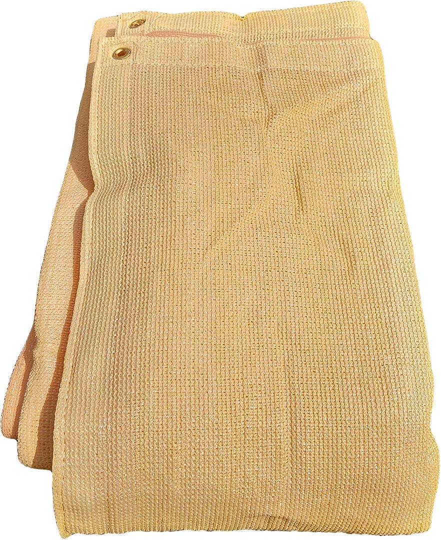 XTARPS - 6 ft. x 14 ft. - Premium 70% Shade Cloth, Shade Sail, Sun Shade (Sand Color), Great for Shade Creation, windscreen, Privacy Screen, Kennel,etc