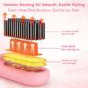 Go Brush Pro for Short Hair - 2026 Upgraded Cordless hair Straightening Brush, 4 Temperature Settings, Fast Heat, MCH Ceramic Care, 4000mAh Rechargeable Straightener for Frizz-Free Styling (pink)