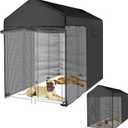 Outdoor Dog Kennel Cover, 8x4x6ft
Black, Waterproof, UV Resistant, 600D Oxford Fabric, Mesh Windows, Cover Only