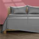 TEXAS LINEN CO. Egyptian Cotton Split King Sheet Set - 600 Thread Count 5 PC Silver Sheets for Adjustable Bed, Extra Long Staple Soft Cooling Sheets, Luxury Hotel Sheets, 16" Deep Pocket Bedsheet