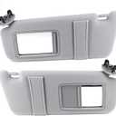 Pair Sun Visor Left Driver Right Passenger Side Compatible with 2007 2008 2009 2010 2011 Toyota Camry Hybrid Without Sunroof and Light (Gray)