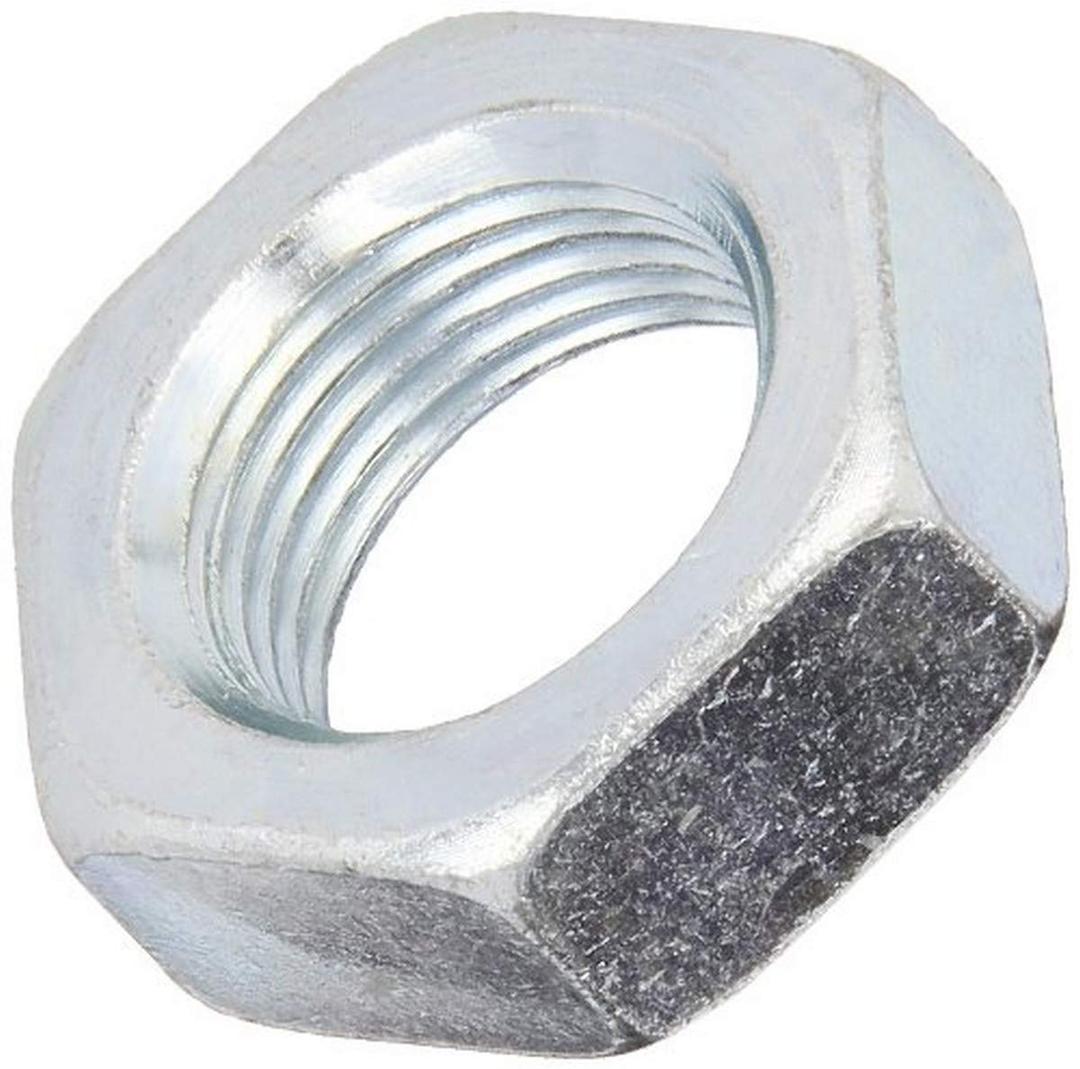 Steel Hex Jam Nut, Zinc Plated Finish, Grade 2, ASME B18.2.2, 9/16"-18 Thread Size, 7/8" Width Across Flats, 5/16" Thick (Pack of 100)