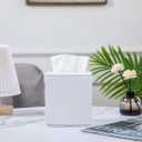 Tissue Box Cover Square,White Tissue Holder for Bathroom Accessories,Bathroom