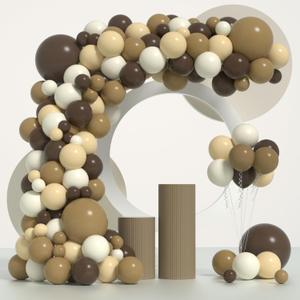Brown Balloons Arch Kit - Neutral Balloon Garland Arch Kit Different Sizes 18 12 5 Inch Brown Sand White Nude Balloons for Cowboy Bear Baby Shower Gender Reveal Wedding Birthday Party Decorations