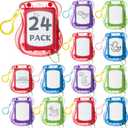 24 Pack Mini Magnetic Drawing Boards for Kids Erasable Doodle and Writing Pad Backpack Keychain Clip Drawing Board for Birthday Party Favors Goodie Bag Stuffers