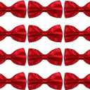 ICObuty Neck Bowtie Tuxedo for Men Adjustable Solid Satin Pre-tied 12 Pcs Wedding Party