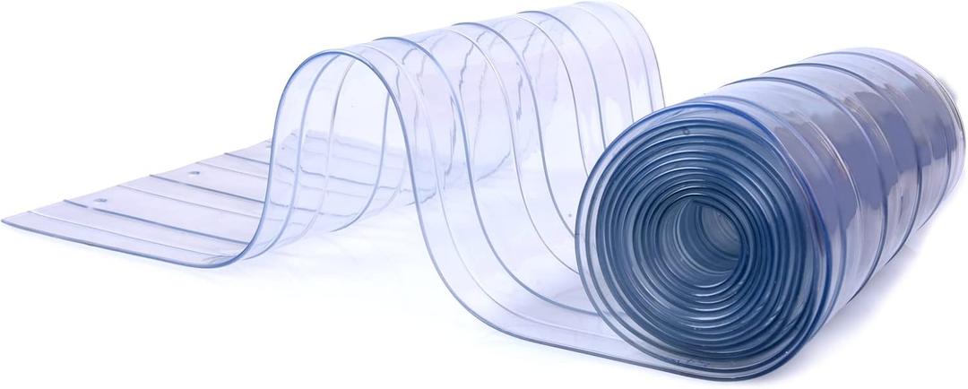 Plastic Vinyl Replacement Strip Curtain-Door - Clear Waterproof Commercial PVC for Warehouse Doors,Walk-in Freezers Basement Stable Pet House,8' x 7.2" Single Strip