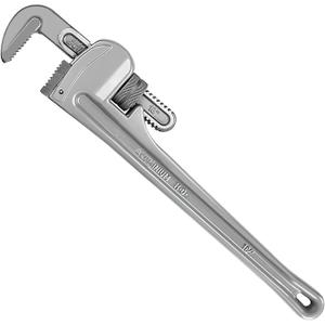 ETERNA Pipe Wrench 18 inch Aluminum Straight Pipe Wrench with Alloy Carbon Steel Hook Jaws Heavy Duty Plumbing Wrench
