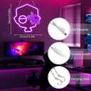 JFLLamp Purple Game Character Neon Signs for Wall Decor Game Logo Neon Lights for Bedroom Led Signs Suitable for Dormitory Man Cave Christmas Gift