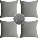Demetex Outdoor Pillow Covers Waterproof Square Pillow Case Decorative Throw Pillows for Couch Patio Furniture Holidays Indoor Outdoor Party, Set of 4, 18x18 Inch, Light Grey