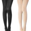 VERO MONTE 80D Opaque Tights For Women - 80 Denier Pantyhose Solid Opaque Tights (Small-Medium, [Pack of 2] Black & Nude - Excellent Stretch - Opaque & Form Fitting)