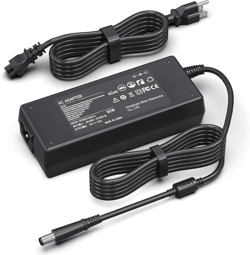 90W Power Cord Compatible with HP Pavilion All-in-One Desktop 18'' 19'' 20" 21" 32" Pavilion (N193) 20" 23'' PC 18-5110 19-2304 20-B010 20-B013W Monitor Charger Gaming Power Supply