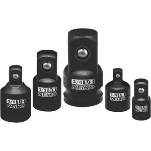 NEIKO 30249A 5 Piece Impact Socket Adapter Set, Standard SAE, 1/4, 3/8, 1/2" Cr-V Steel Impact Driver & Wrench Conversion Kit Socket Reducer, Locking Socket Adapter Set