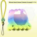 2 x JCHPINE Silicone Cover Case for Tamagotchi Paradise Interactive Virtual Pet, Stand Up Case for Tamagotchi Paradise Screen Protector and Lanyard (Rainbow)