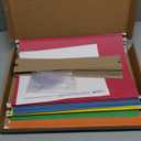 25 Blue Summit Supplies Legal Size Hanging File Folders - Assorted Colors, 2" Expansion, Legal Hanging File Folders for Filing Cabinet, 9.5" x 14.75", 11PT Paper Stock with Tabs and Inserts Included