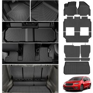 Cartist Floor Mats for Chrysler Pacifica Hybrid 2017-2026, All Weather Cargo Liner for Pacifica Accessories, Heavy Duty TPE Car Mats, Car Accessories