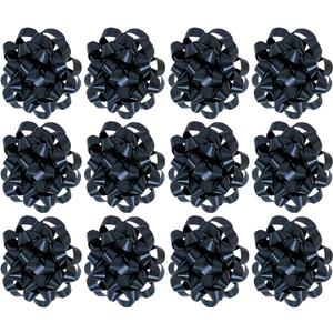 The Gift Wrap Company Decorative Confetti Gift Bows, Medium, Black, pack of 12