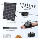 POPOSOAP 6.5W Solar Pond Filter Built-in Battery Backup, Solar Water Fountain Pump with Pond Filter, 8 Nozzles & PVC Tubing for Bird Bath, Small Ponds, Fish Tanks, Water Features P3065D