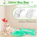 Litter Box Liners Compatible with LitterMaid/Nature's Miracle Waste Receptacles, Green Unscented 220 Refill Bags with Handles Use in Self-Cleaning Litter Box Waste Trays