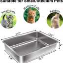 Stainless Steel Litter Box,Metal Cat Litter Box for Kitten
