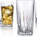 Home to Table Set of 10 Durable Brilliance Drinking Glasses Includes 10 Cooler Glasses(15oz) 10-piece Elegant Glassware Set- Great For Parties, Dinners, & Daily Use