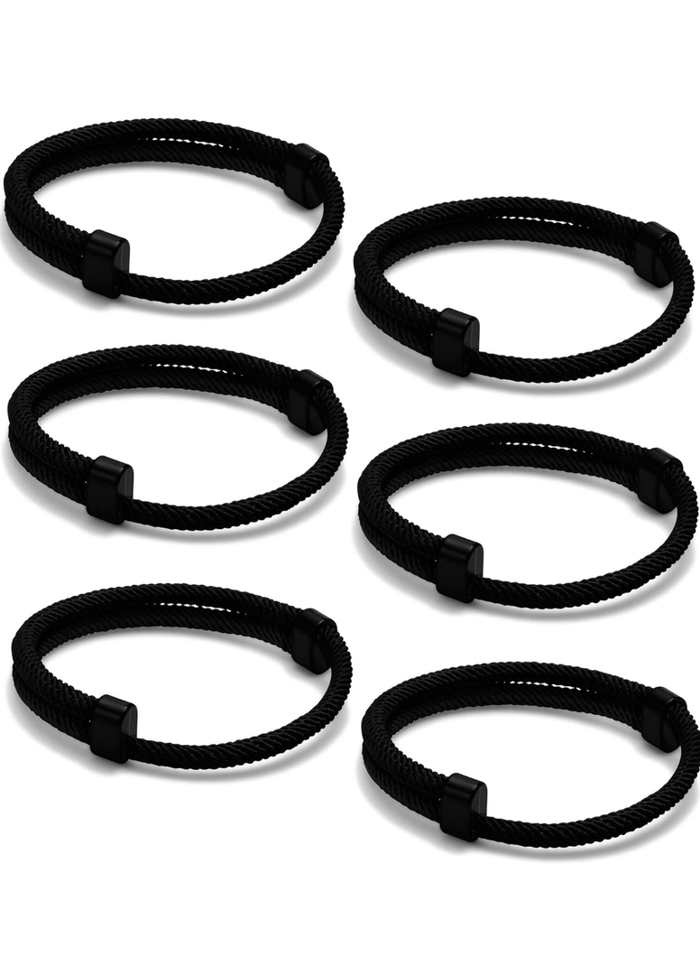 TempBeau Nautical Braided Rope Bracelets Set - 6 Pcs Adjustable Braided Cord Bracelet, Handmade Navy Marine String Bracelet with Metal Knot, Men Women Braided Bracelets Gifts